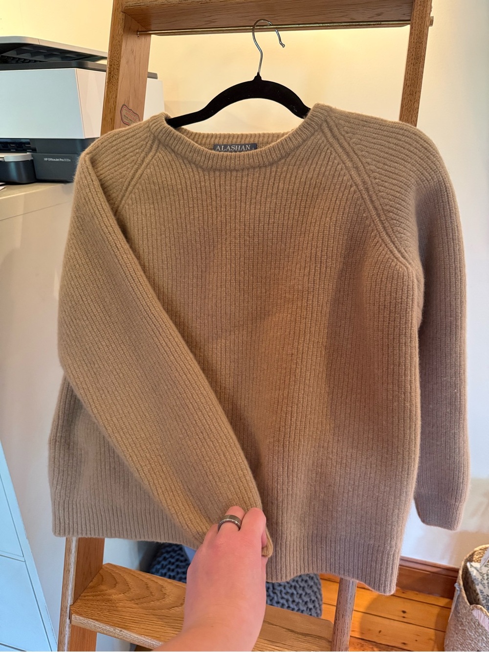 Alashan Men's Crewneck Sweater in Taupe